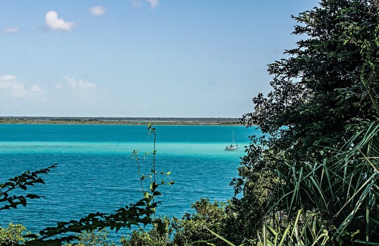 Sunrise at Bacalar: Seven Shades of Blues
